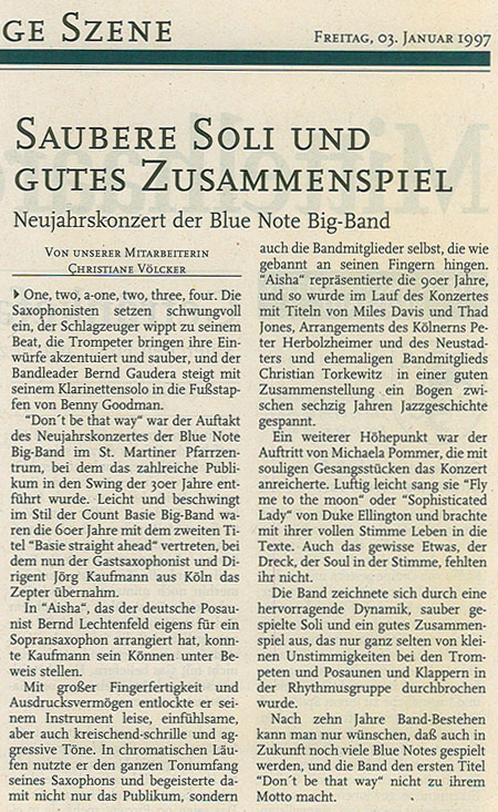 Pressekritik Neujahrskonzert 1997